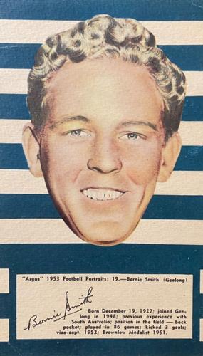 1953 Argus Football Portraits #19 Bernie Smith Front